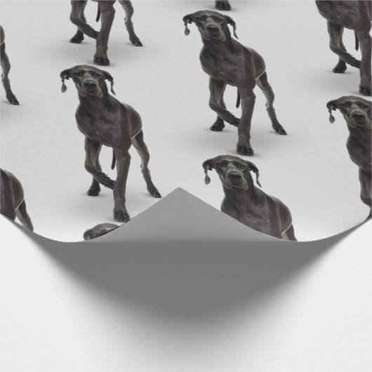 Wasserfarbe Großer Dan Hund Tier Geschenkpapier (Ecke)