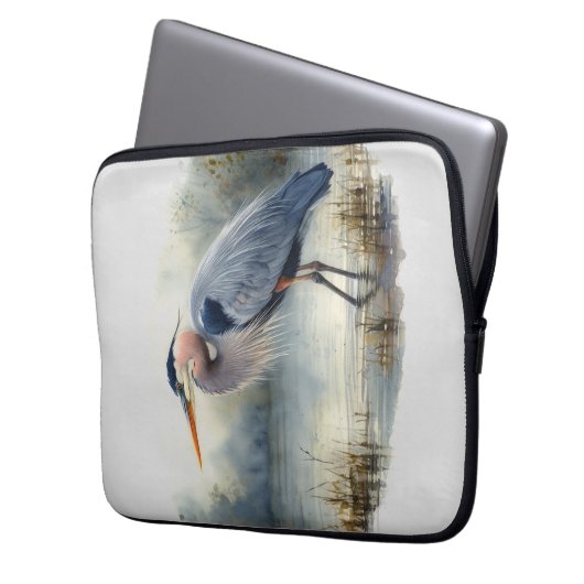 Wasserfarbe Grosses Blaues Meer Laptopschutzhülle (Vorderseite Links)