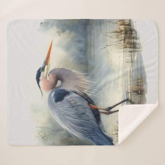 Wasserfarbe Grosses Blaues Meer Sherpadecke (Vorderseite (Horizontal))