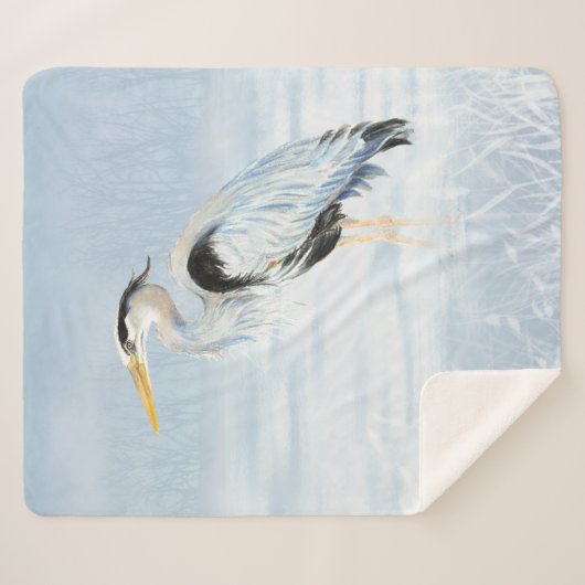 Wasserfarbe Grosses Blaues Meer Sherpadecke (Vorderseite (Horizontal))