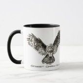 Wasserfarbe Großes graues Owl, Naturvogel Tasse (Links)