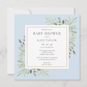 Wasserfarbe Grün Blau Baby Boy Shower Einladung