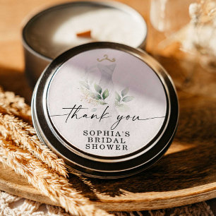 Wasserfarbe-Grün-Braut-Show-Rund-Aufkleber Runder Aufkleber