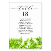 Wasserfarbe Grün Fernen Hochzeitssitze Tischnummer (Rückseite)