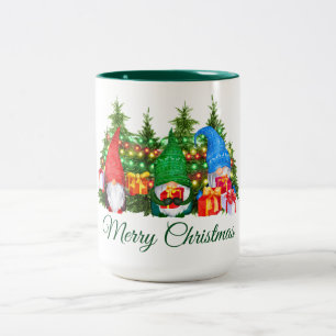 Wasserfarbe Grün Frohe Weihnachtsbeleuchtung Zweifarbige Tasse