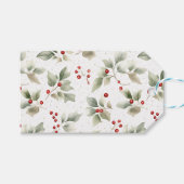 Wasserfarbe Grün, Heilig und Rot Berries Geschenkanhänger (Vorderseite (Horizontal))