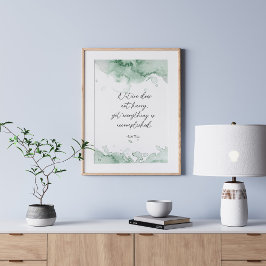 Wasserfarbe Grün Lao Tzu Zitat Poster