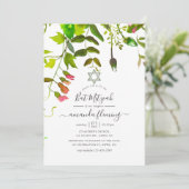 Wasserfarbe Grüne Bat Mitzvah Einladung (Stehend Vorderseite)