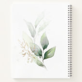 Wasserfarbe Grüne Blätter Babydusche Gästebuch Notizblock (Rückseite)