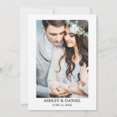 Wasserfarbe Grüne Dusty Blue Foto Wedding Einladung (Rückseite)