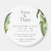 Wasserfarbe Grüne Runde Save-the-Date-Hochzeit Magnet (Vorne)