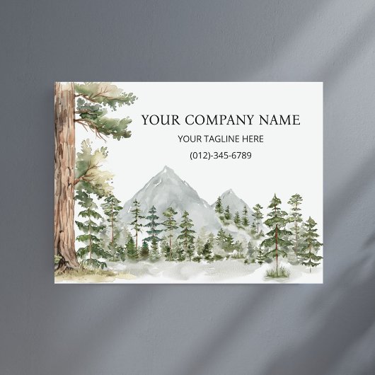 Wasserfarbe Grüner Wald Personalisierte Geschäftsp Poster