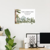 Wasserfarbe Grüner Wald Personalisierte Geschäftsp Poster (Heimbüro)