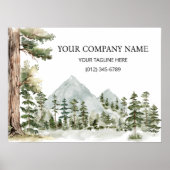 Wasserfarbe Grüner Wald Personalisierte Geschäftsp Poster (Vorne)
