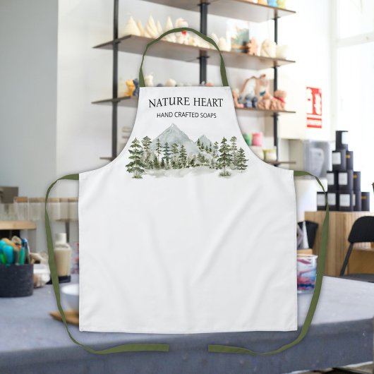 Wasserfarbe Grünwald Personalisierte Geschäft Schürze