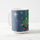 Wasserfarbe-Grünzwerg-Weihnachtslichter Kaffeetasse (Vorderseite Links)
