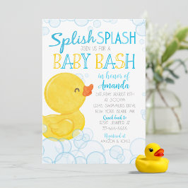 Wasserfarbe Gummi Duck Splish Splash Baby Dusche Einladung