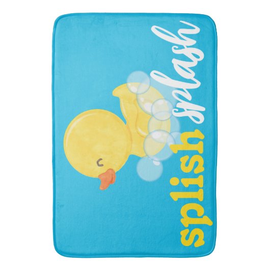 Wasserfarbe Gummi Dusche Splish Splash Blue Badematte (Vorderseite Vertikal)
