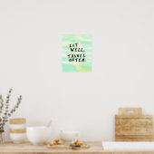 Wasserfarbe "Gut essen, oft reisen" Poster (Küche)