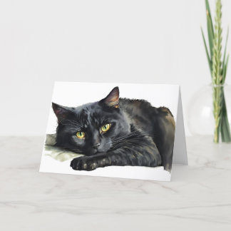 Wasserfarbe Halloween Black Cat Feiertagskarte