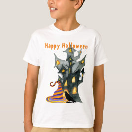 Wasserfarbe Halloween House & Hat T-Shirt