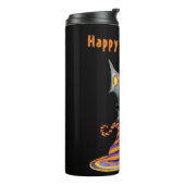 Wasserfarbe Halloween House & Hat Thermosbecher (Nach links gedreht)