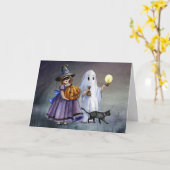 Wasserfarbe Halloween Kids Karte (Gelbe Blume)