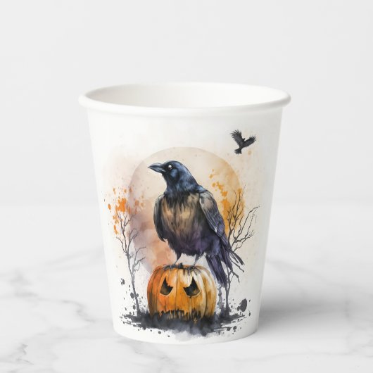 Wasserfarbe Halloween Pappbecher (Vorderseite)