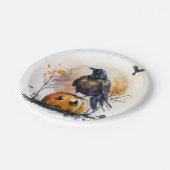 Wasserfarbe Halloween Pappteller (Schrägansicht)