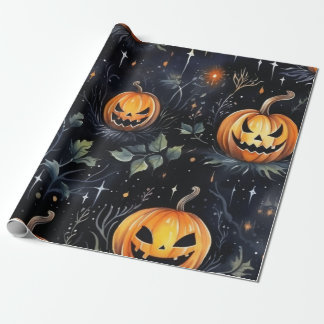 Wasserfarbe Halloween Pumpkin Geschenkpapier