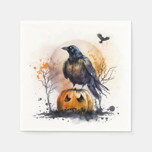 Wasserfarbe Halloween Serviette (Vorderseite)