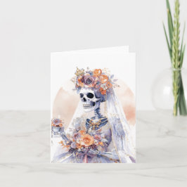 Wasserfarbe Halloween Skeleton | Gefaltete Mitteil