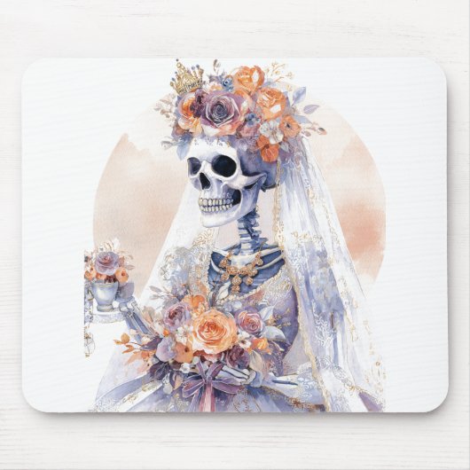Wasserfarbe Halloween Skeleton Mousepad (Vorne)