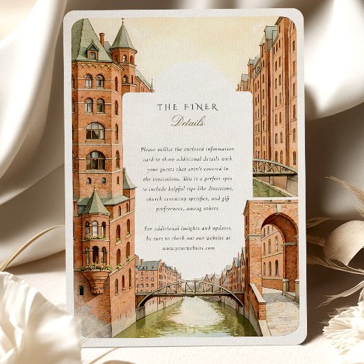 Wasserfarbe Hamburg Speicherstadt Canal Wedding Einladung