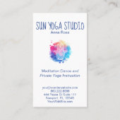 *~* Wasserfarbe Hamsa Hand Yoga Wellness-Center Visitenkarte (Rückseite)