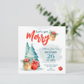 Wasserfarbe Hand gezeichnet Lass uns frohe Weihnac Einladung (Stehend Vorderseite)