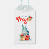 Wasserfarbe Hand gezeichnet Lass uns frohe Weihnac Geschenkanhänger (Vorderseite)