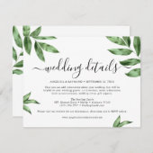 Wasserfarbe Handbemalte Grüne Hochzeit Begleitkarte (Vorne/Hinten)