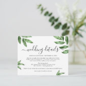 Wasserfarbe Handbemalte Grüne Hochzeit Begleitkarte (Stehend Vorderseite)