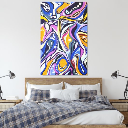 Wasserfarbe Handgestrichen Moderne Retro Artdeco Leinwanddruck (Insitu (Schlafzimmer))