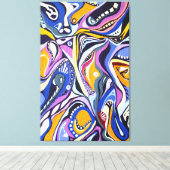 Wasserfarbe Handgestrichen Moderne Retro Artdeco Leinwanddruck (Insitu (Holzboden))