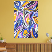 Wasserfarbe Handgestrichen Moderne Retro Artdeco Leinwanddruck (Insitu (Wohnzimmer))