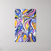 Wasserfarbe Handgestrichen Moderne Retro Artdeco Leinwanddruck (Vorderseite)