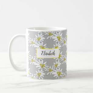 Wasserfarbe HandGezeichnet Edelweiss Personalisier Kaffeetasse