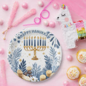 Wasserfarbe Hanukkah Celebration Pappteller (Party)