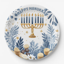 Wasserfarbe Hanukkah Celebration Pappteller