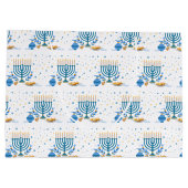 Wasserfarbe Hanukkka Holiday Große Geschenktüte (Rückseite)