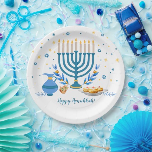 Wasserfarbe Hanukkka Holiday Pappteller (Party)