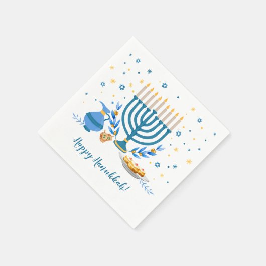 Wasserfarbe Hanukkka Holiday Serviette (Ecke)