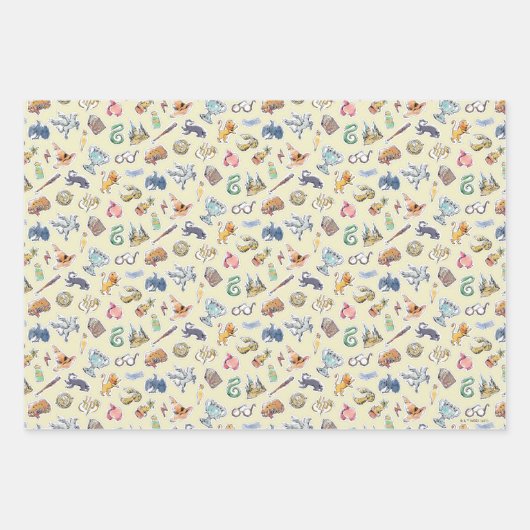 Wasserfarbe Harry Potter Icons Geschenkpapier Set (Vorderseite 3)